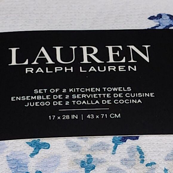 Lauren Ralph Lauren Floral Kitchen Towels‎ Set 2pc Shabby Chic Style - Picture 2 of 7